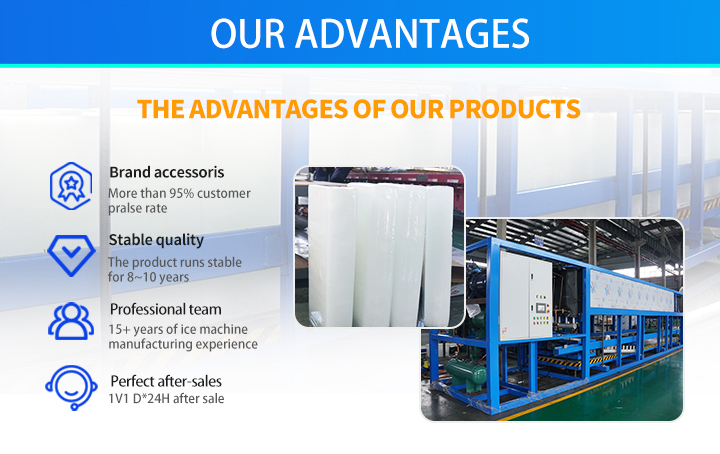 Automatic ice block machine features Was sind die Vorteile von Eisblockmaschinen mit Direktkühlung?