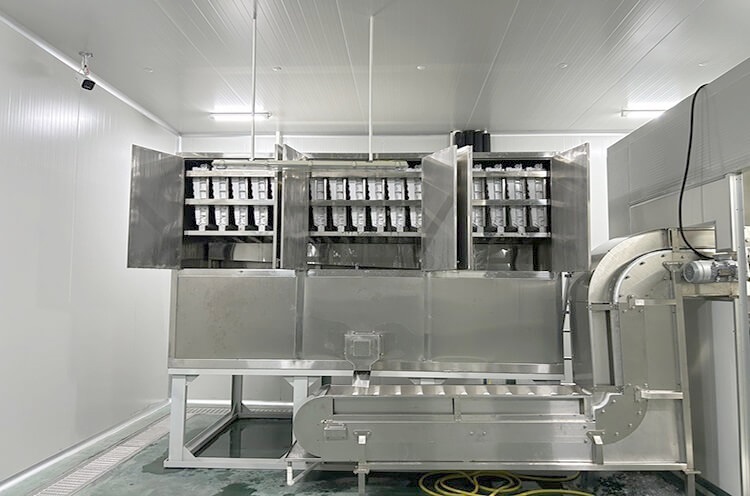 Automatisierte Eisanlage für Würfeleismaschinen