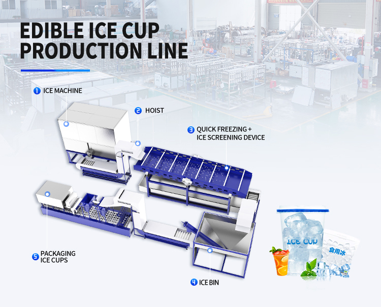 Würfel -Eisverpackungs -Produktionslinie