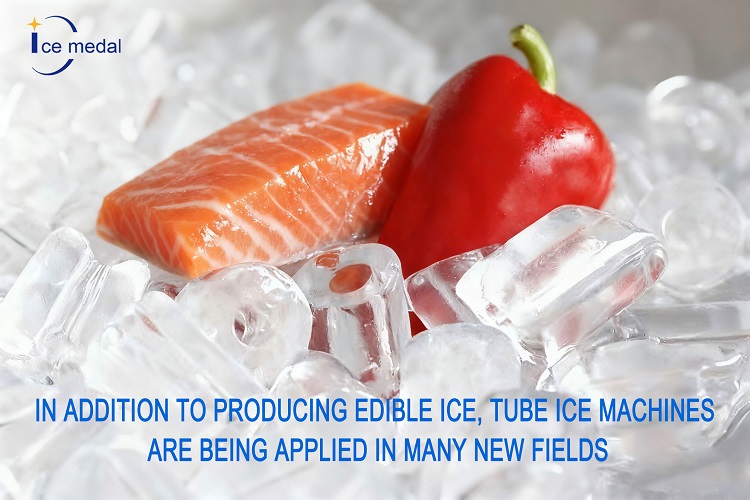 Neben der Herstellung von essbarem Eis werden in vielen neuen Feldern Röhrchen -Eismaschinen aufgetragen