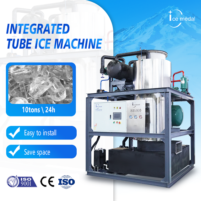 ICEMEDAL IMT10 10 Tonnen pro Tag integrierter Röhrenzylinderrohr -Eismaschine